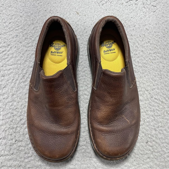 Dr. Martens Boyle Shoes Size 10 Mens Brown Leather Slip On Loafers SoftWair - Picture 5 of 9